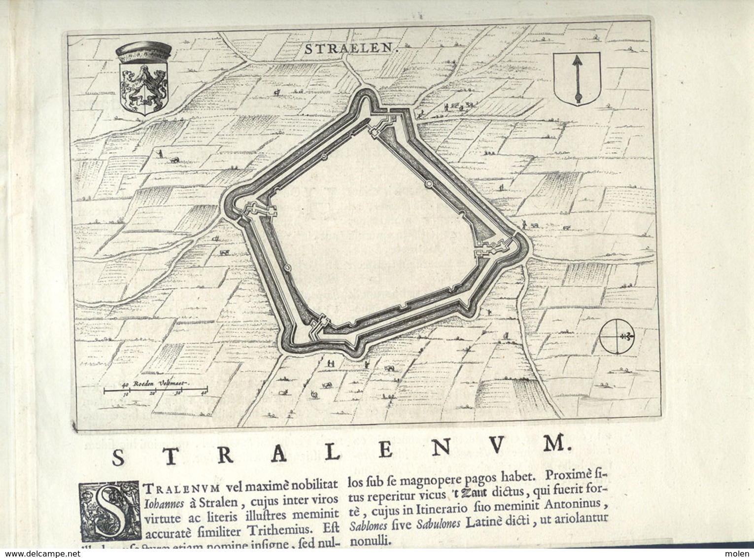 TOP STRAELEN Kleve & ERKELENZ Heinsberg Etch Anno 1649 GRAVURE TOPOGRAPHIE CARTOGRAPHIE CARTE Venlo Mönchengladbach R100 - Erkelenz