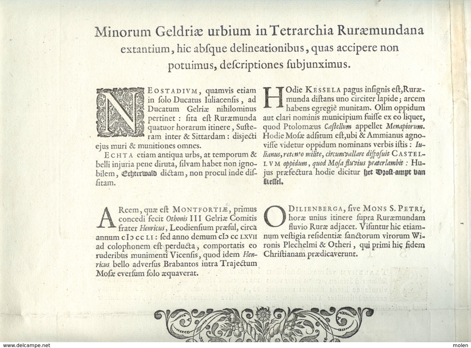 TOP STRAELEN Kleve & ERKELENZ Heinsberg Etch Anno 1649 GRAVURE TOPOGRAPHIE CARTOGRAPHIE CARTE Venlo Mönchengladbach R100 - Erkelenz