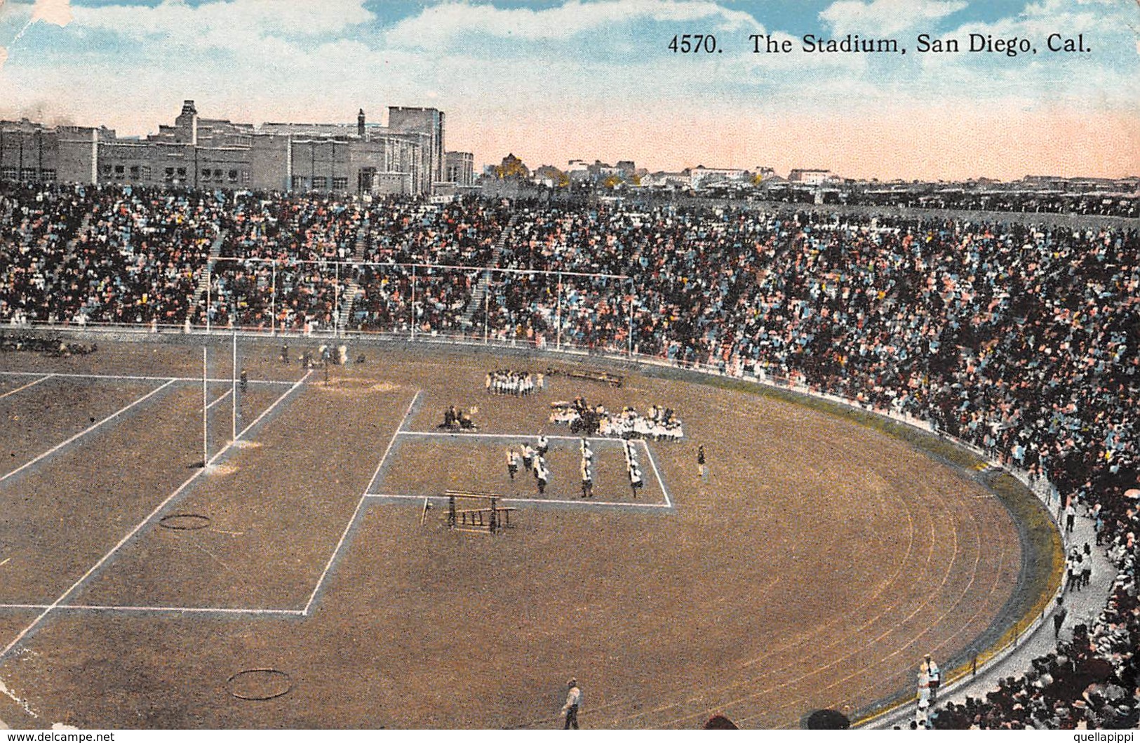 010377 "CALIFORNIA - SAN DIEGO - THE STADIUM - CAL"  ANIMATA, FOOT BALL. CART NON  SPED - San Diego