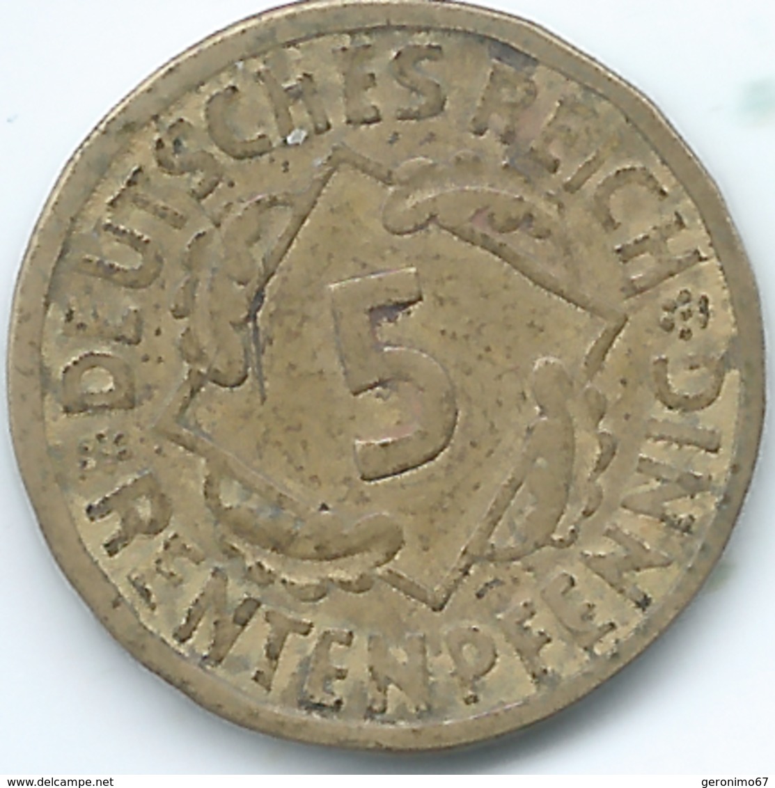 Germany - Weimar - 5 Renten Pfennig - 1924 A - KM32 - 5 Rentenpfennig & 5 Reichspfennig