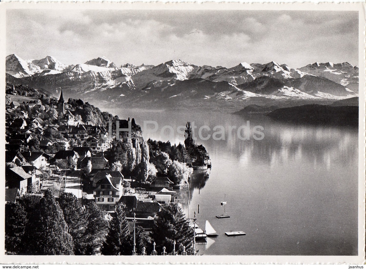 Hilterfingen Am Thunersee Mit Eiger Monch Jungfrau U Blumlisalp - 26 - 1958 - Switzerland - Used - Hilterfingen