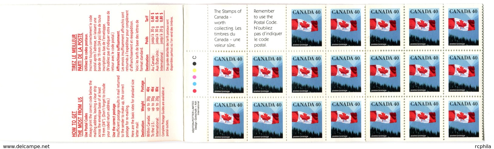 RC 16981 CANADA BK125 FLAG & MOUNTAINS ISSUE CARNET COMPLET BOOKLET NEUF ** TB MNH VF - Full Booklets