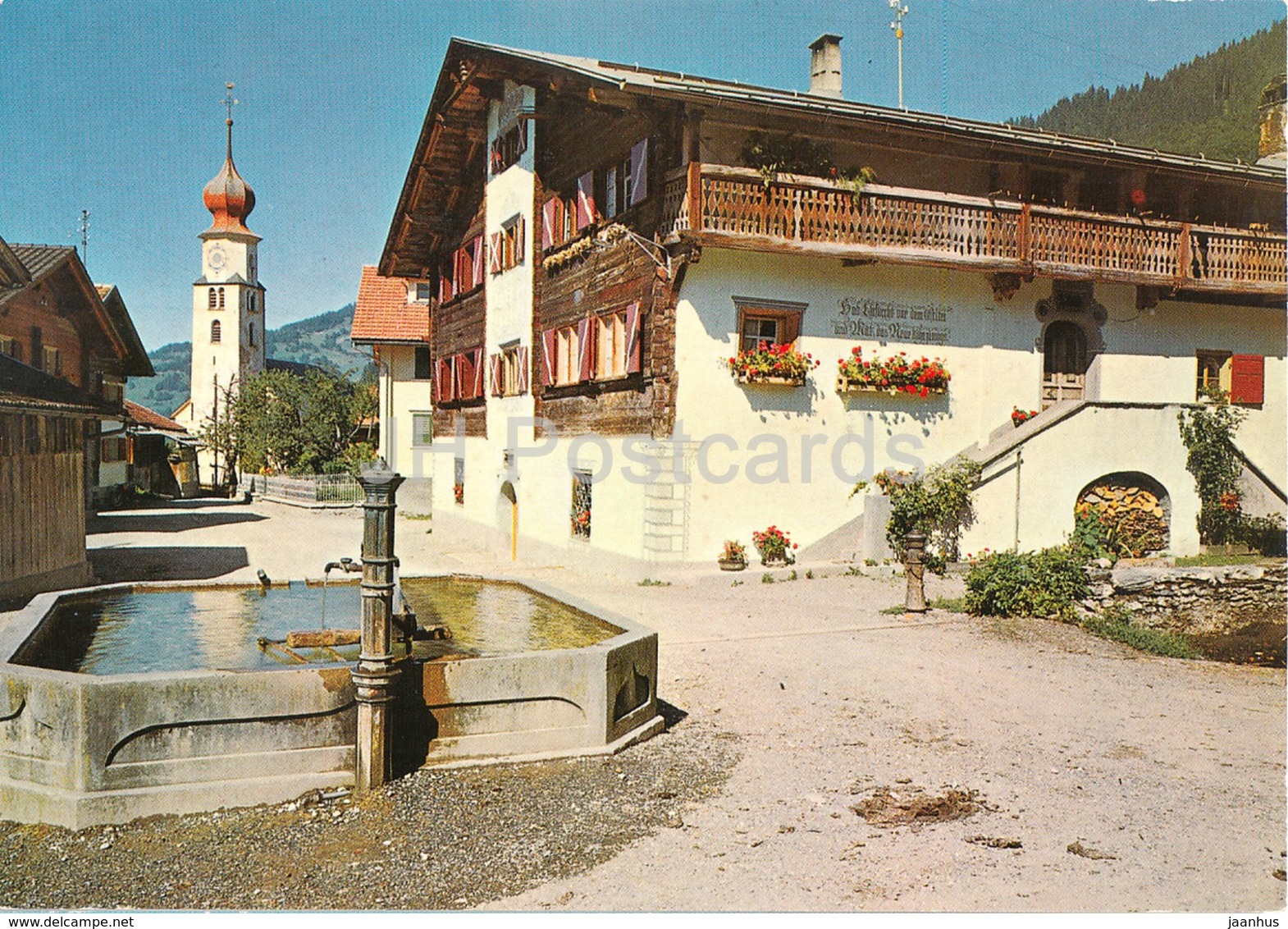 Fanas - Prattigau - Dorfbrunnen Mit Altem Prattigauerhaus - Switzerland - Unused - Fanas