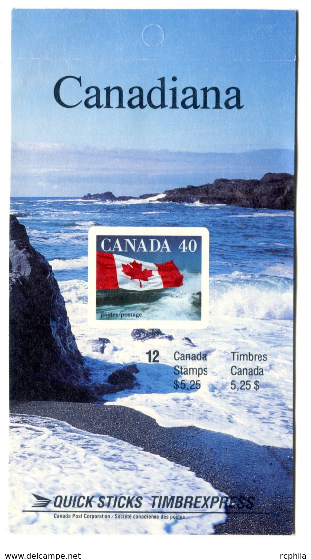 RC 16986 CANADA BK127 QUICK STICKS FLAG ISSUE CARNET COMPLET FERMÉ CLOSED BOOKLET NEUF ** TB MNH VF - Full Booklets