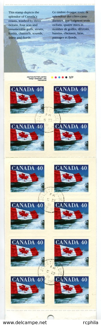 RC 16987 CANADA BK127 QUICK STICKS FLAG ISSUE CARNET COMPLET OBLITÉRÉ BOOKLET VFU - Full Booklets