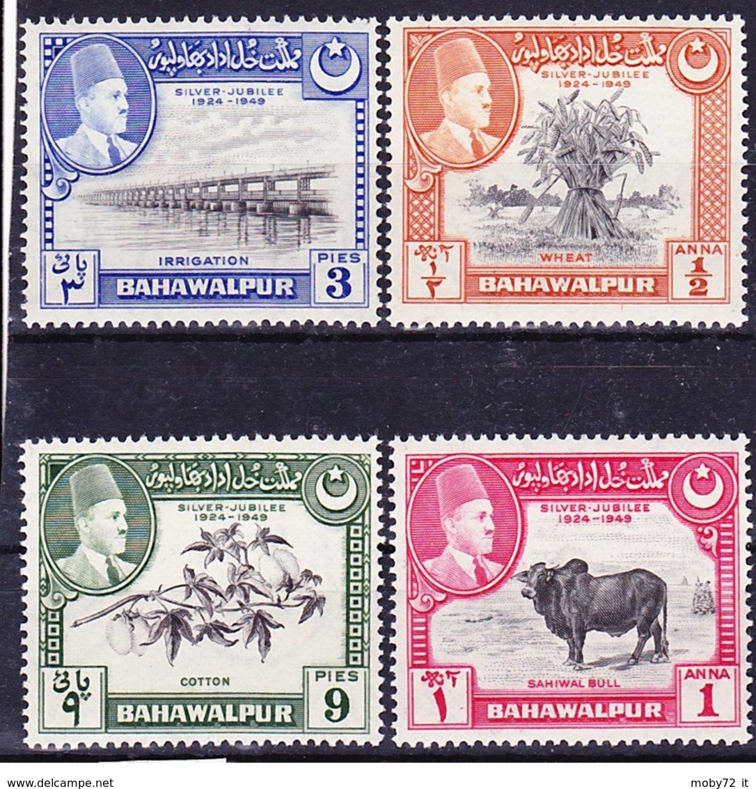 India - Bahawalpur - 1949 - Nuovo/new MH - Anniversario Del Regno - Mi N. 22/25 - Bahawalpur