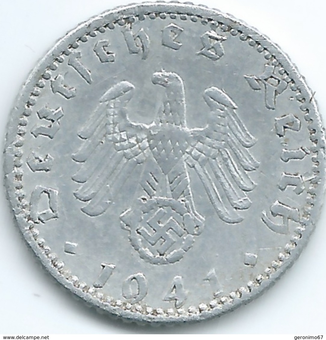 Germany - 3rd Reich - 50 Pfennig - 1941 A - KM96 - 50 Reichspfennig