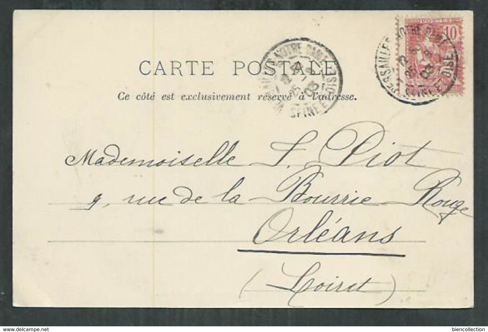 France 10cts Mouchon Retouché Avec Variété Petit Piquage à Cheval Versailles Pour Orléans - Storia Postale