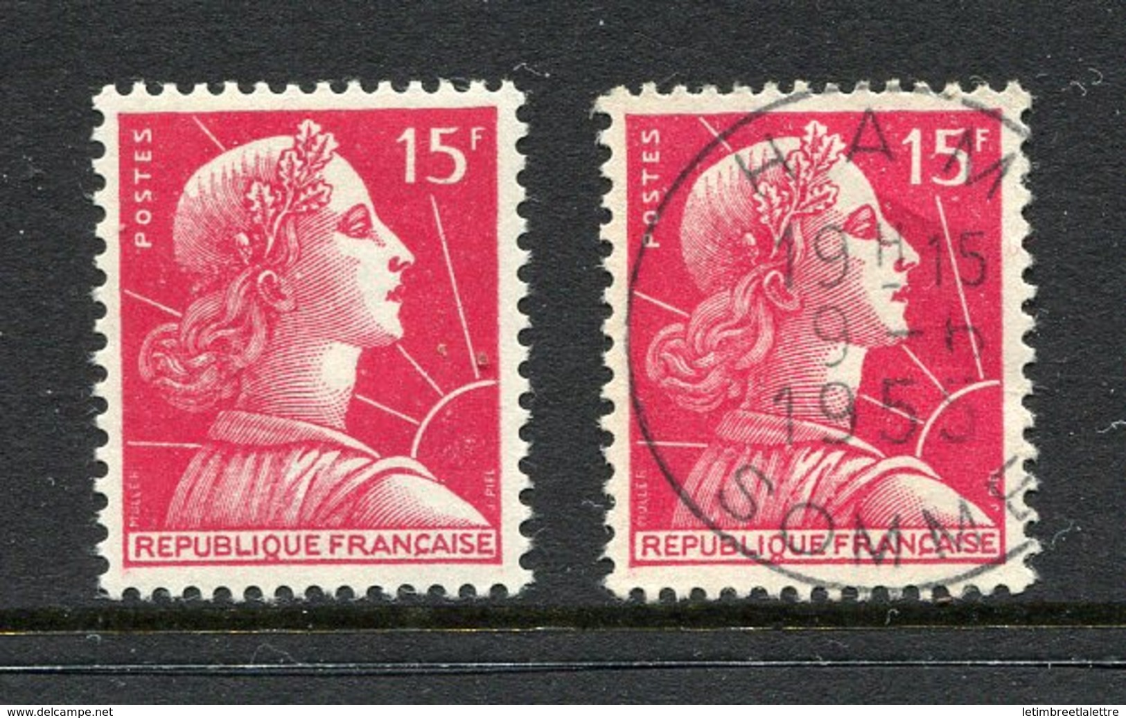 France - Marianne De Muller - N° 1011 - Neuf Sans Charnière Et Oblitéré - 15 Fr Rose - 1955-1961 Marianne De Muller