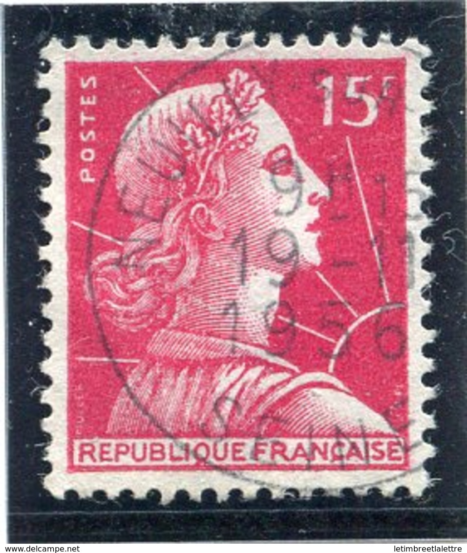 France - Marianne De Muller - N° 1011 - Oblitéré - 15 Fr Rose - 1955-1961 Marianne Van Muller