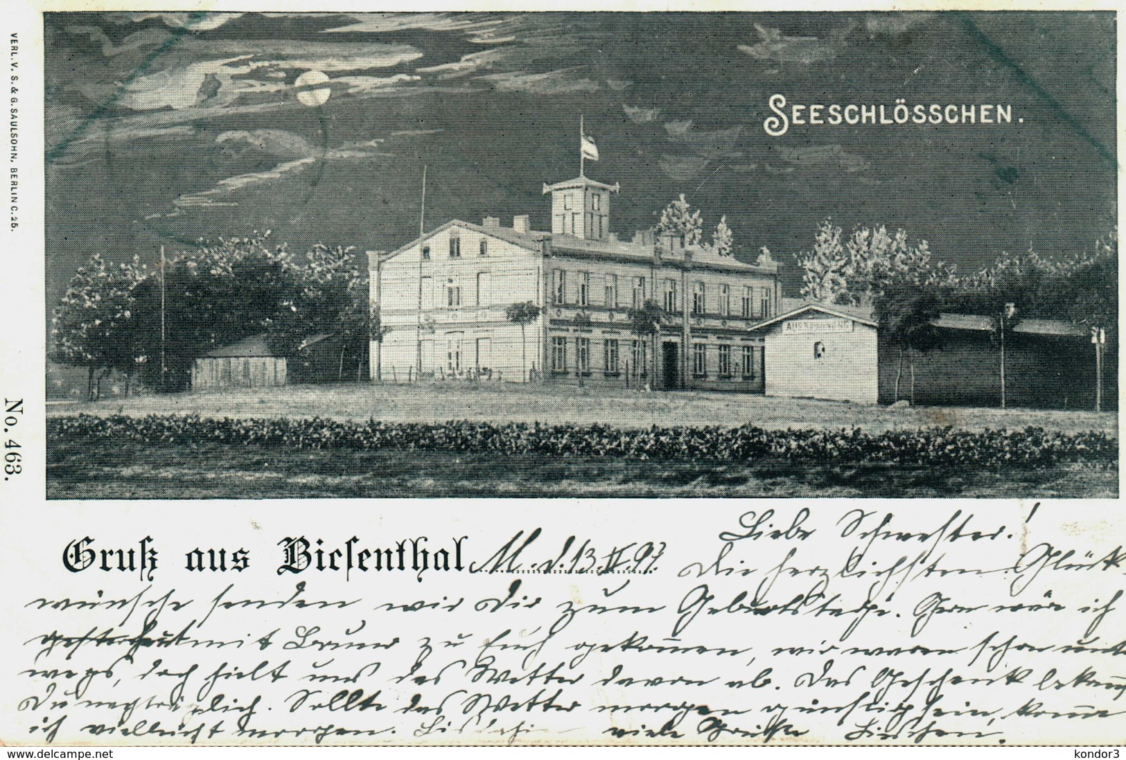 Gruss Aus Biesenthal. Seeschlösschen. 1899 - Biesenthal