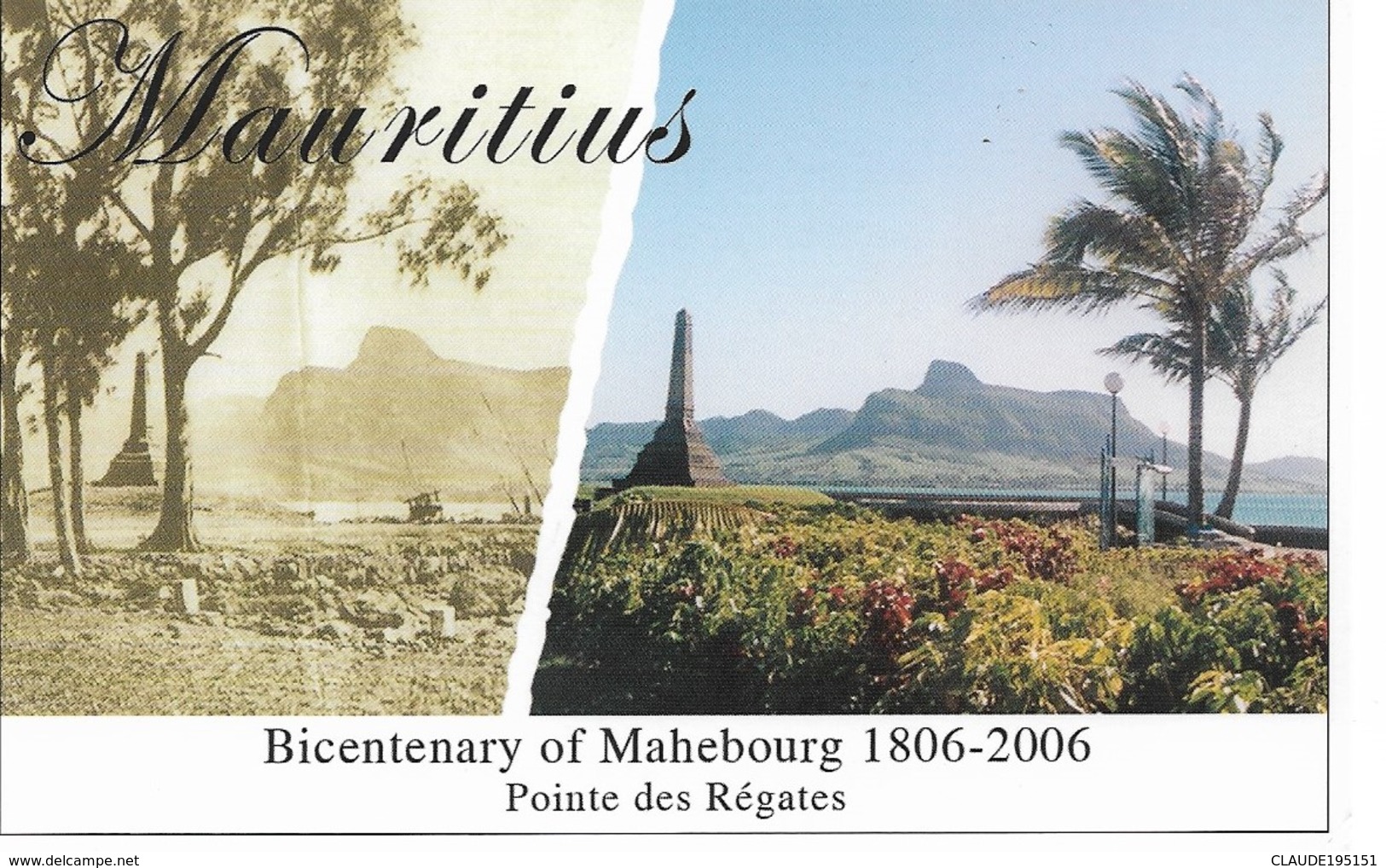 MAURICE    BICENTENARY OF MAHEBOURG  1806 - 2006    POINTE DES REGATES - Maurice