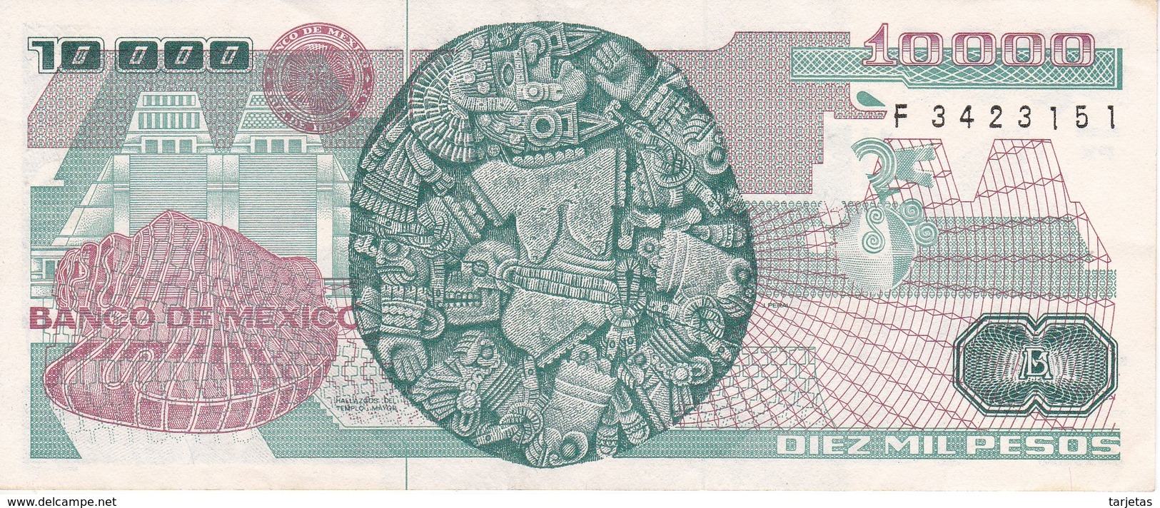 BILLETE DE MEXICO DE 10000 PESOS AÑO 1991 DE CARDENAS CALIDAD EBC (XF)  (BANKNOTE) - Mexico