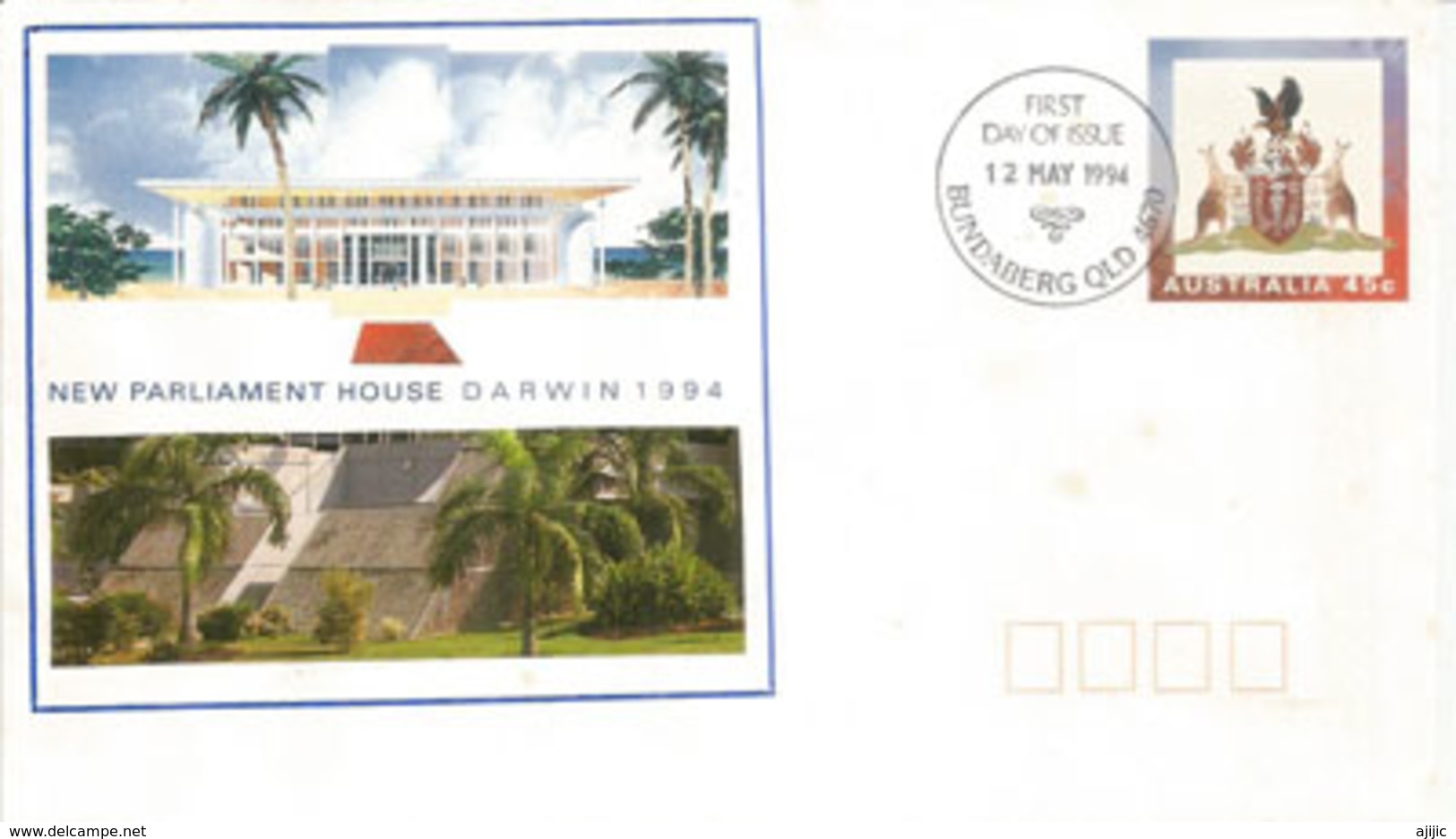 New Parliament House Darwin 1994,  Entier Postal - Darwin