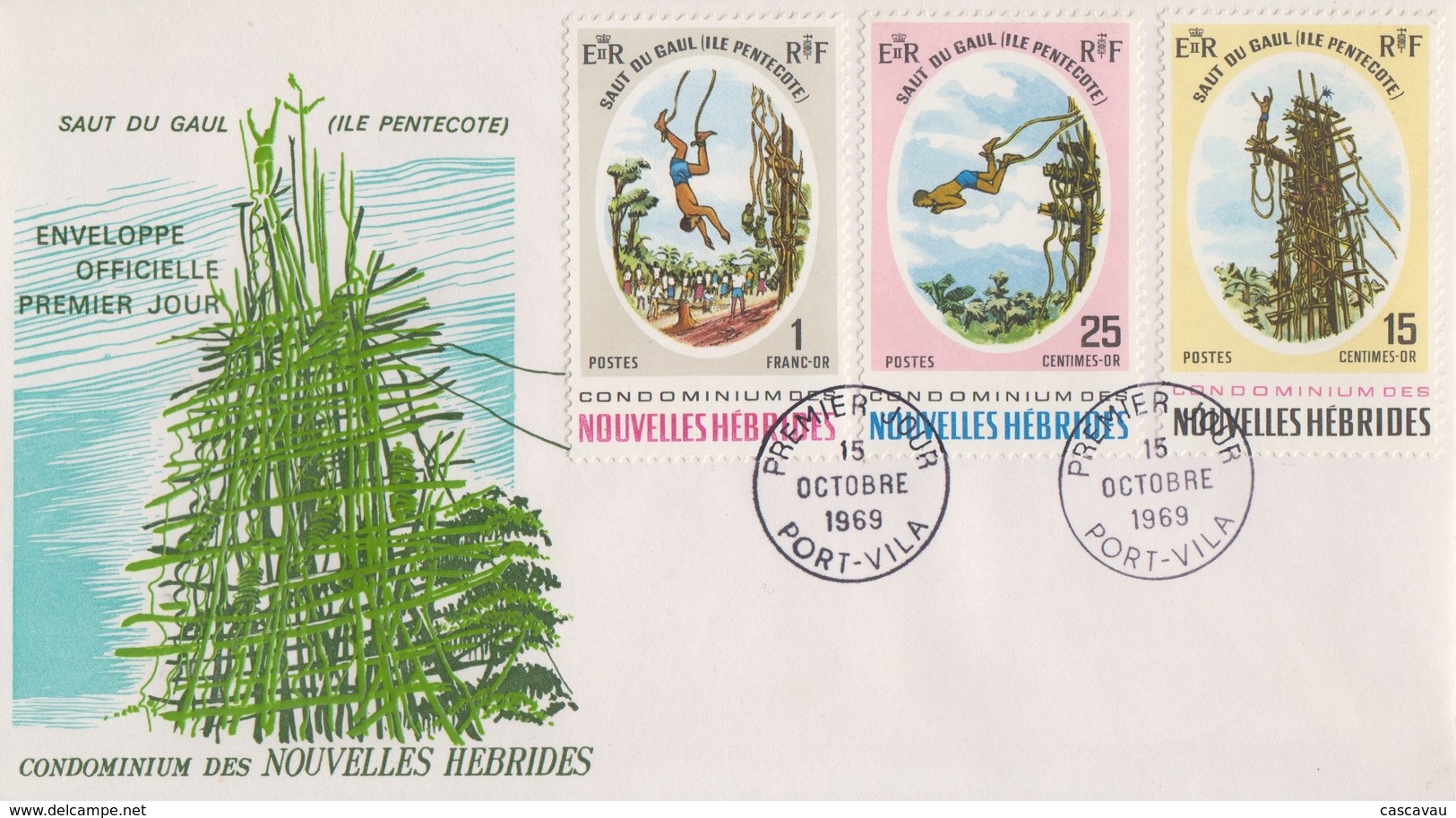 Enveloppe FDC  1er Jour   NOUVELLES  HEBRIDES   Le  Saut  Du  Gaul   1969 - FDC