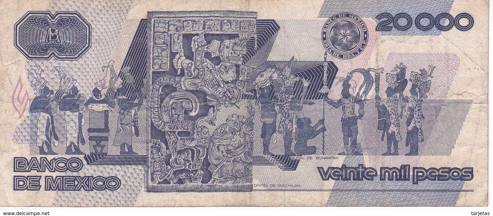 BILLETE DE MEXICO DE 20000 PESOS AÑO 1989 DE ANDRES QUINTANA (BANKNOTE) - Mexiko