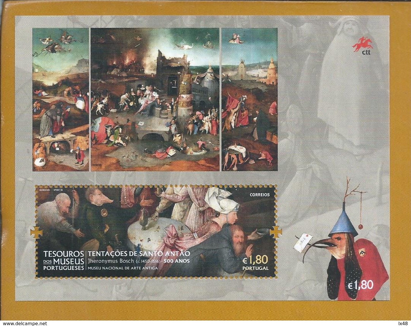 Block Of Triple 'The Temptations Of Santo Antão' By Dutch Painter Hieronymus Bosch, Museum Of Ancient Art, Lisbon.Bosch - Museen