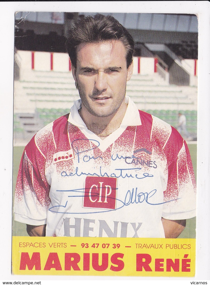 CP FOOTBALL Bruno Bellone A.S. CANNES Avec Autographe - Football