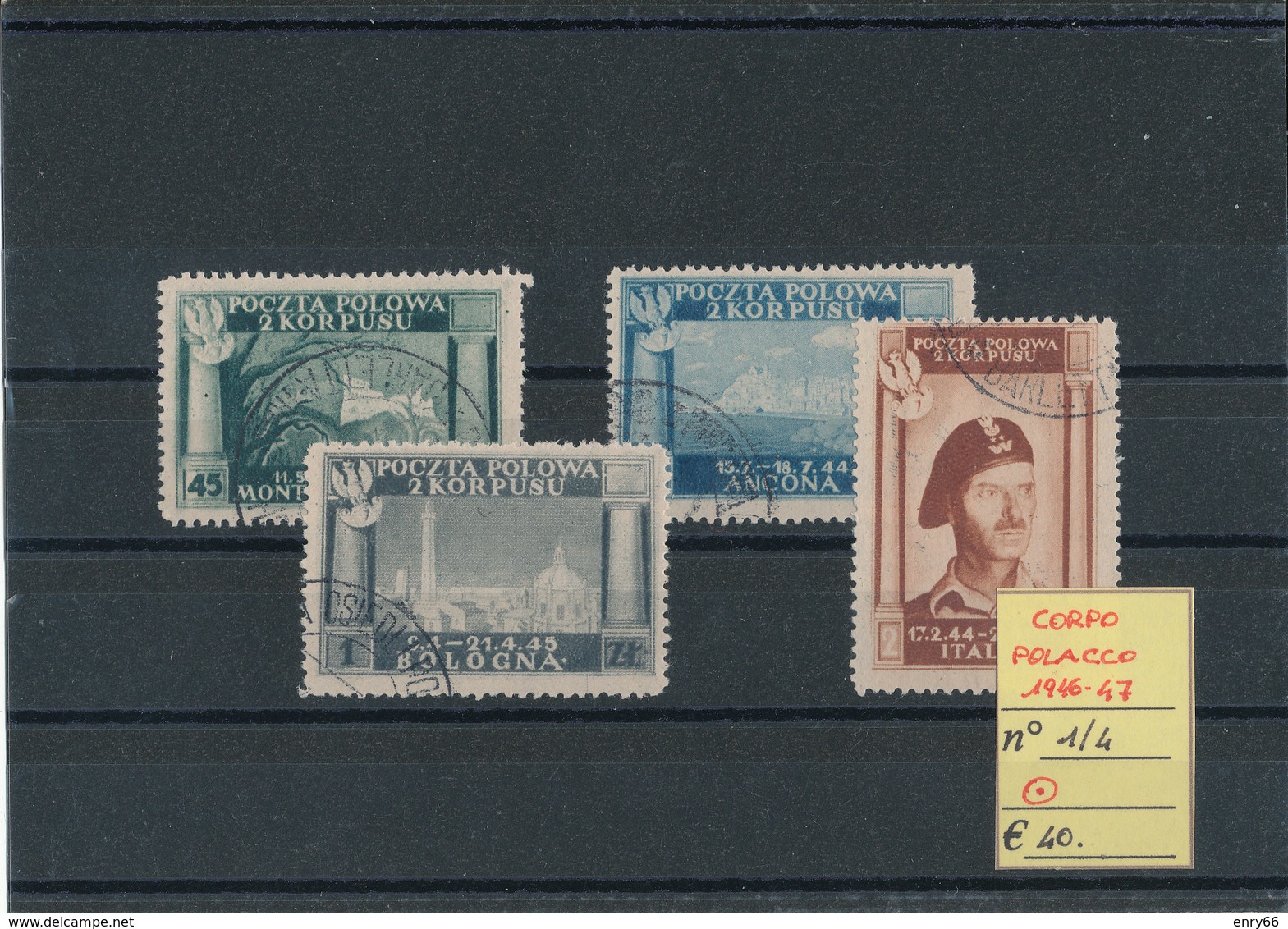 CORPO POLACCO 1946-47 USATI N°1-4 - Andere & Zonder Classificatie