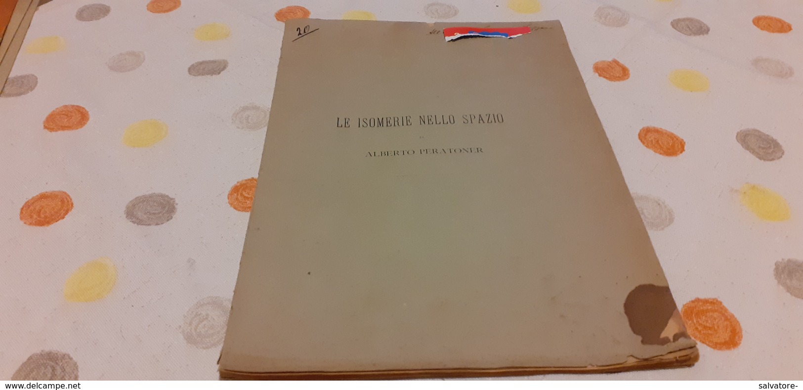 LE ISOMETRIE NELLO SPAZIO DI ALBERTO PERATONER- 1889 - Mathematik Und Physik