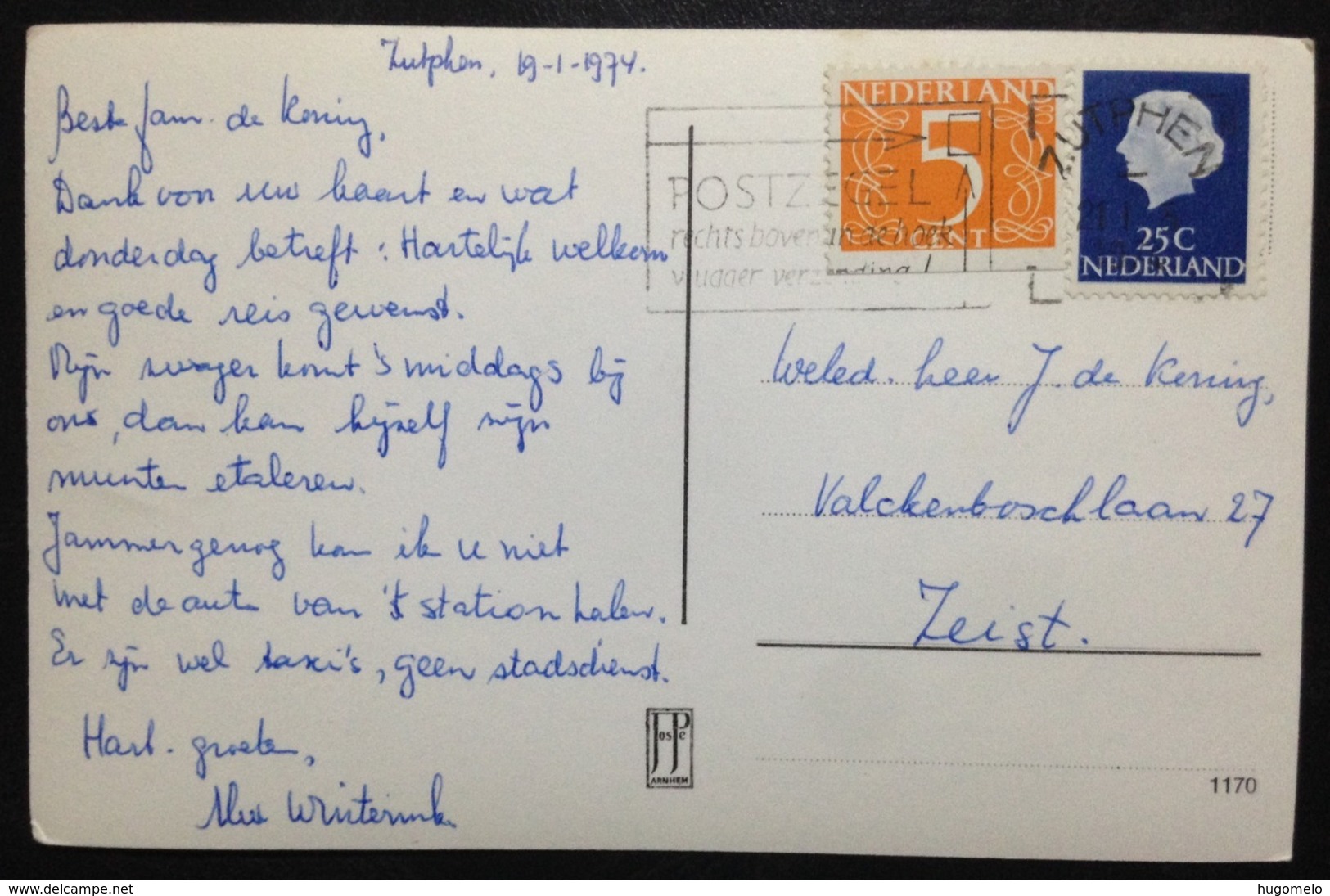 Netherlands, Uncirculated Postcard,  "Architecture", "Landscapes", "Churches", "Zutphen", 1974 - Zutphen