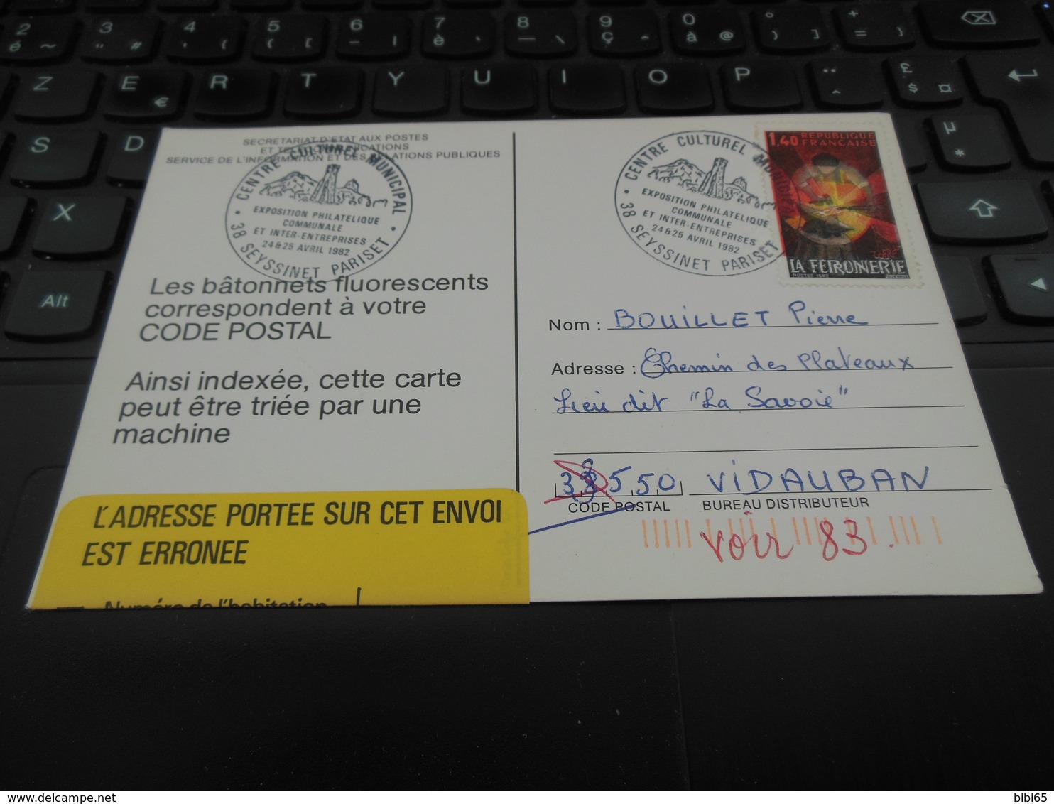 çA PASSE MIEUX AVEC LE CODE POSTAL  AVEC VIGNETTE JAUNE CP ERRONE - Lettres & Documents