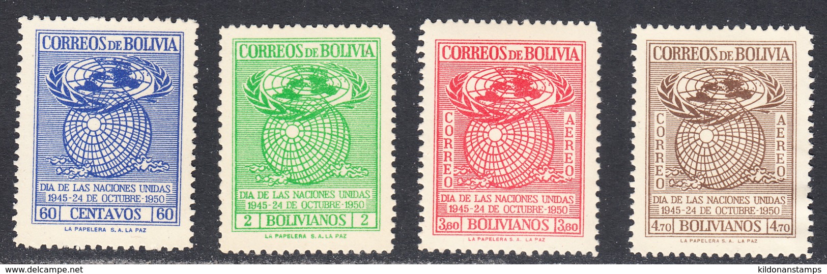 Bolivia 1950 Mint No Hinge, See Notes, Sc# ,SG ,Mi 447-450 - Bolivien