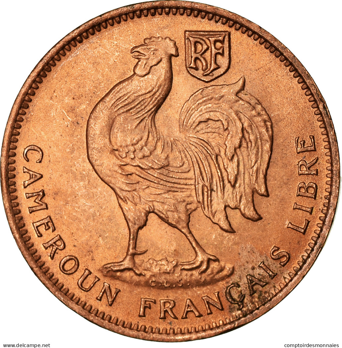 Monnaie, Cameroun, 50 Centimes, 1943, Pretoria, SPL, Bronze, KM:6 - Cameroun