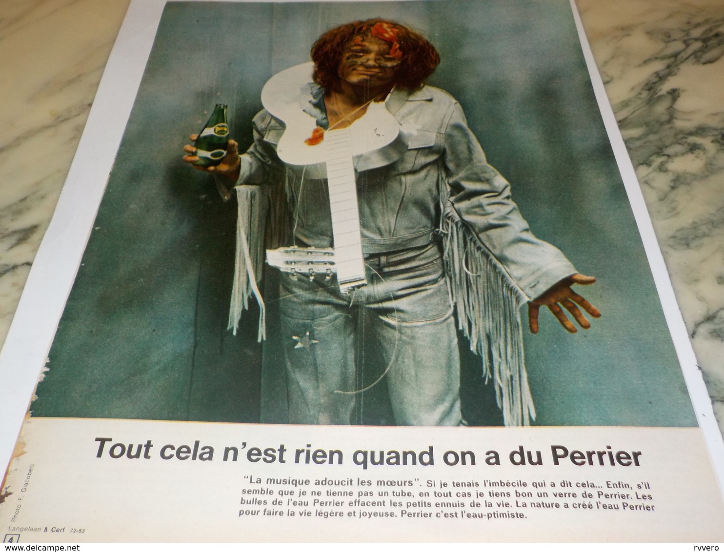 ANCIENNE PUBLICITE TOUT CELA N EST RIEN  PERRIER  1972 - Perrier