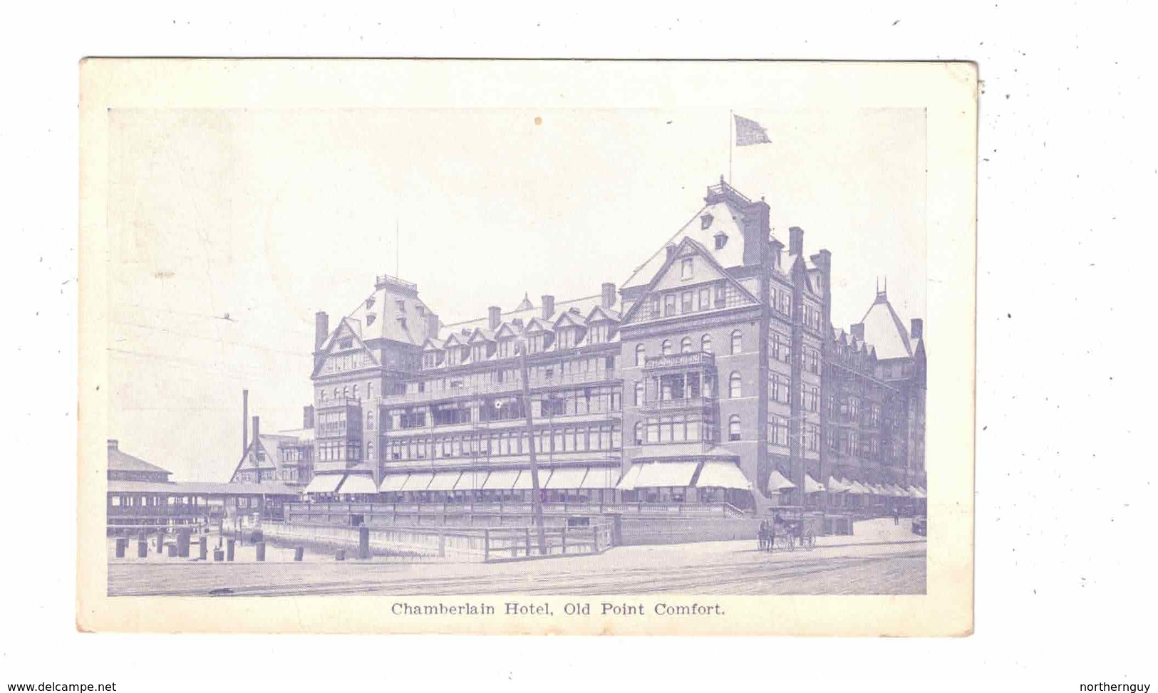 HAMPTON, Virginia, USA, Chamberlain Hotel, Old Point Comfort, 1908 Blue-Tone  Postcard - Hampton