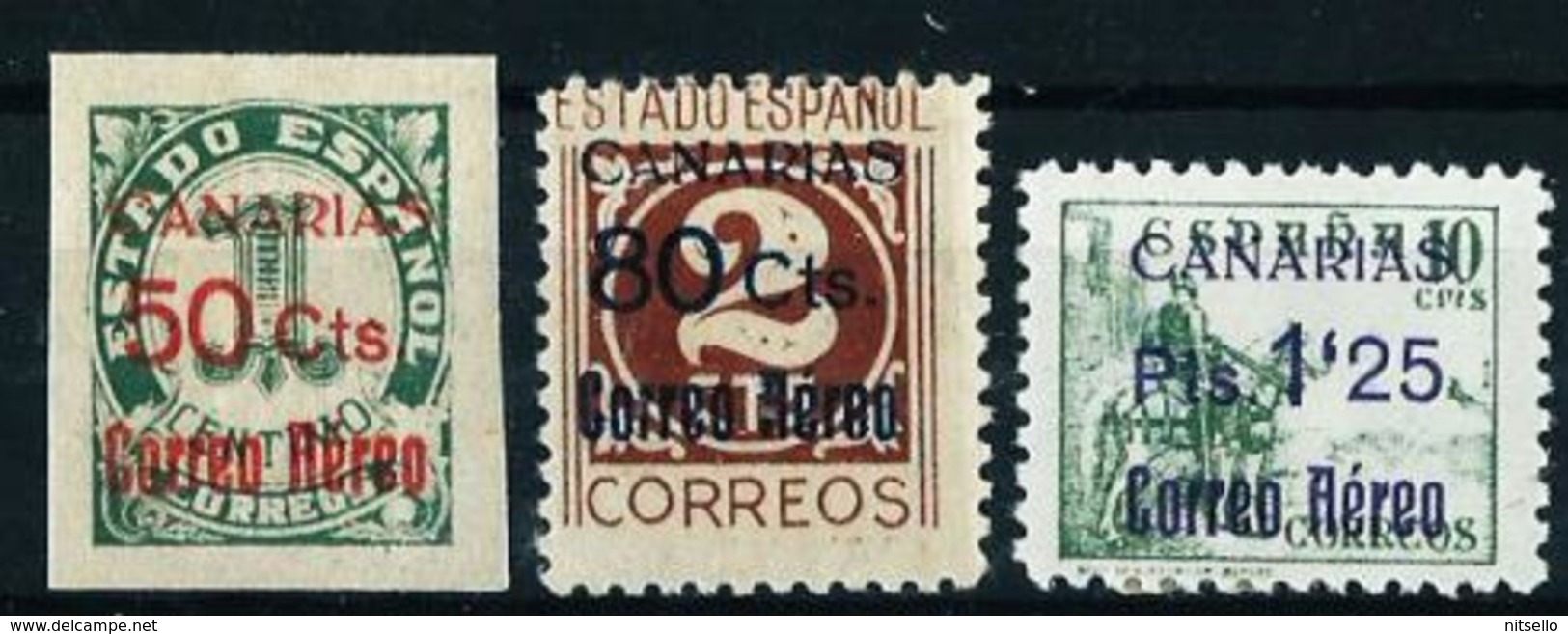 LOTE 2112B  ///  (C115) CANARIAS 1938 Nº: 37/39 *MH  CATALOG./COTE: 21,25€  ¡¡¡ OFERTA - LIQUIDATION !!! JE LIQUIDE !!! - Nationalist Issues