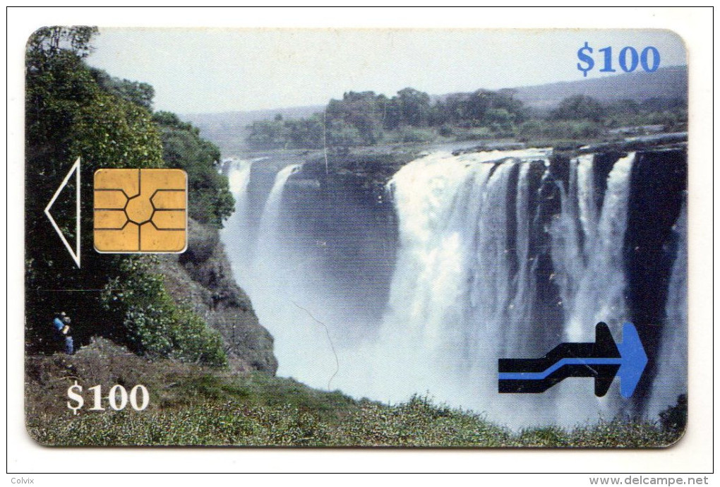 ZIMBABWE REF MV CARDS ZIM-02 100$ WATERFALLS - Simbabwe