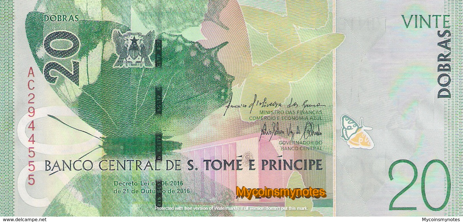 SÃO TOMÉ And PRÍNCIPE, 20 Dobras, P72, 2016 (2018), Prefix AC UNC - Sao Tome En Principe