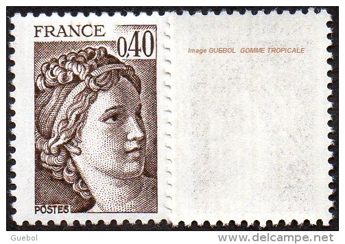 France N° 2118.b ** Sabine De Gandon - Le 0f40 Brun Foncé - Variété Gomme Tropicale - Ungebraucht