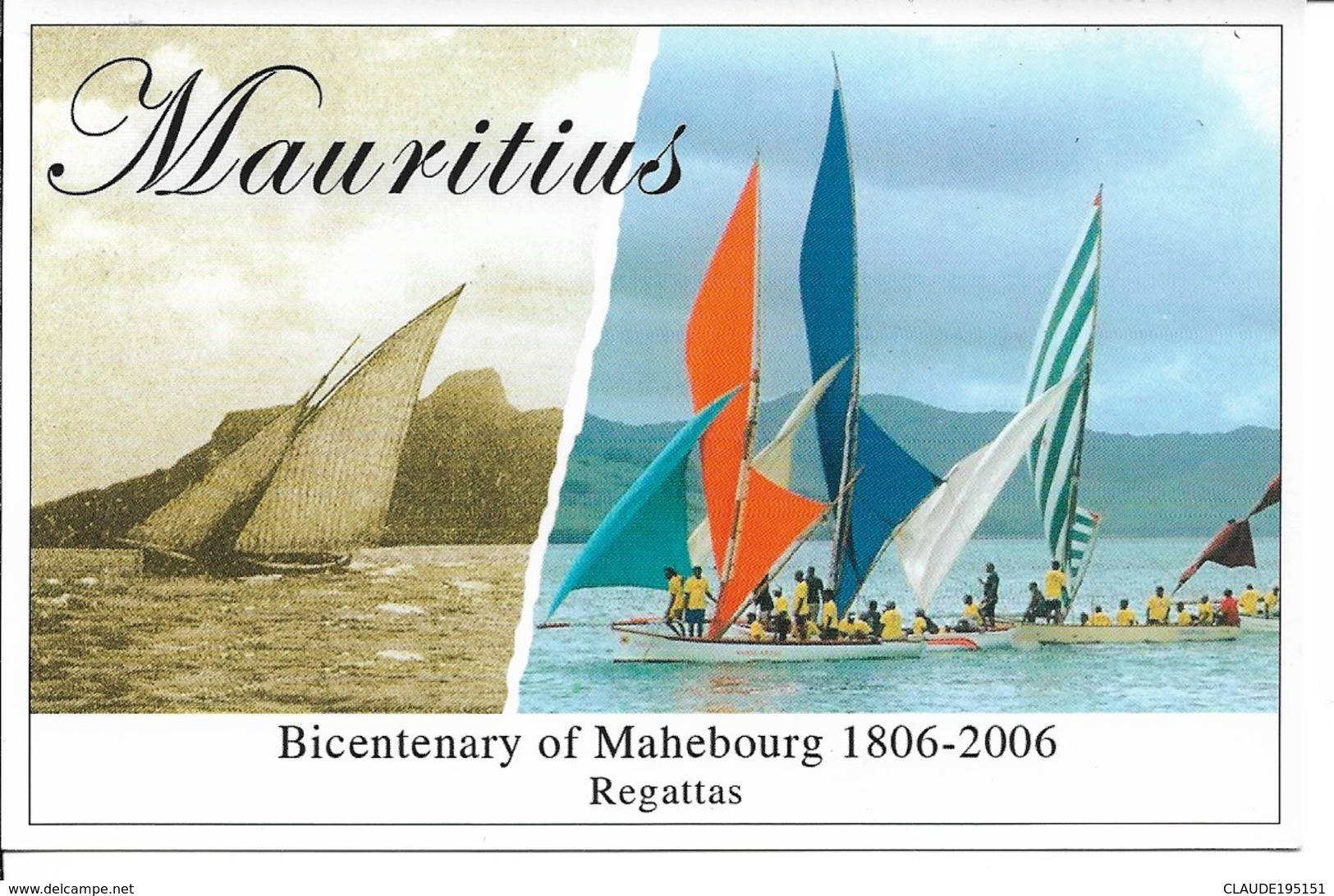 MAURICE    BICENTENARY OF MAHEBOURG  1806 - 2006   REGATTAS - Maurice