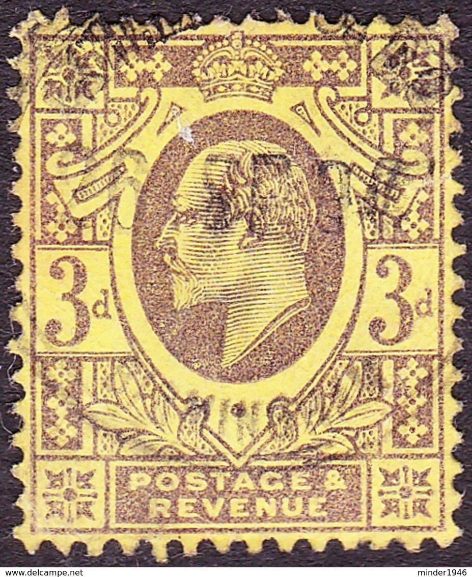 GREAT BRITAIN 1902 KEVII 3d Purple/Lemon SG234 Used - Nuevos