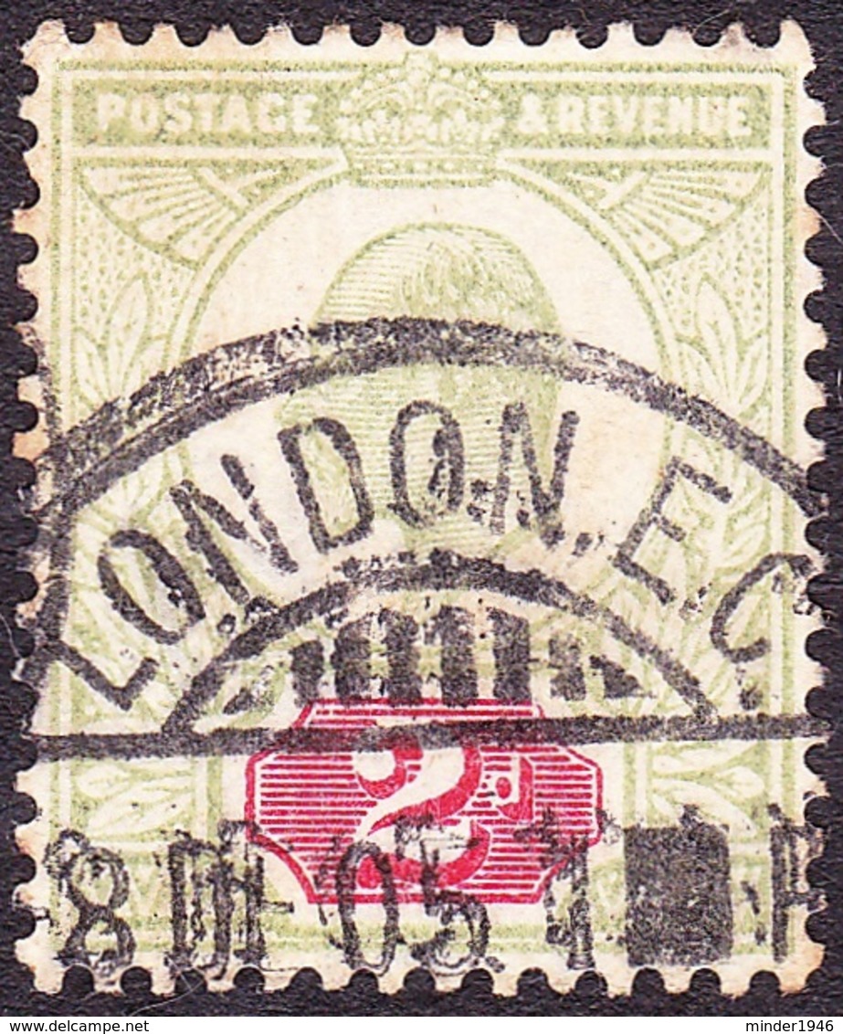 GREAT BRITAIN 1902 KEDVII 2d Yellowish Greene & Carmine-Red SG225 Used - Ongebruikt