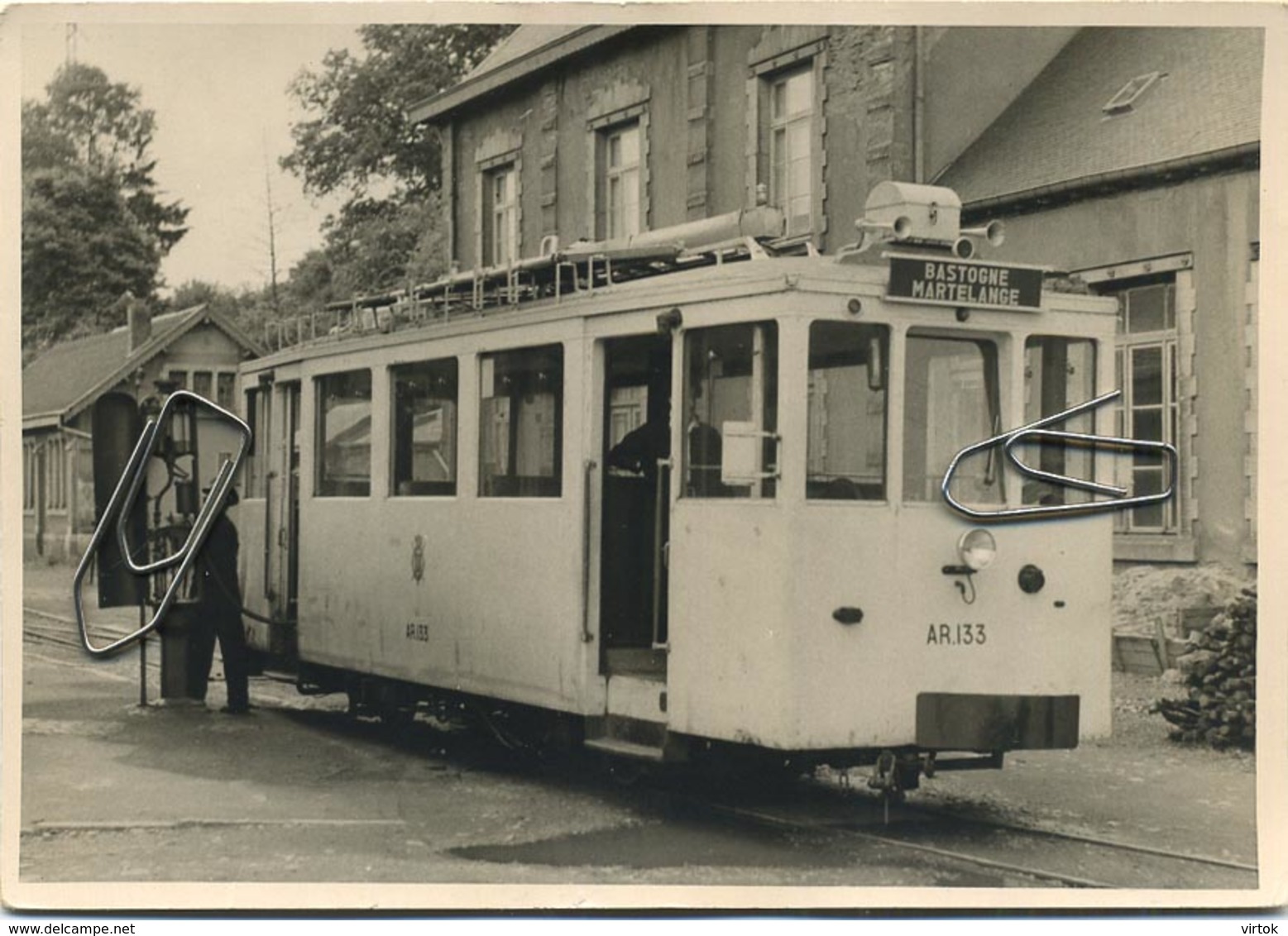 TRAM :  Bastogne - Martelange :  Gare De Martelange       : (  Foto    )  15 X 10.5 Cm - Tramways