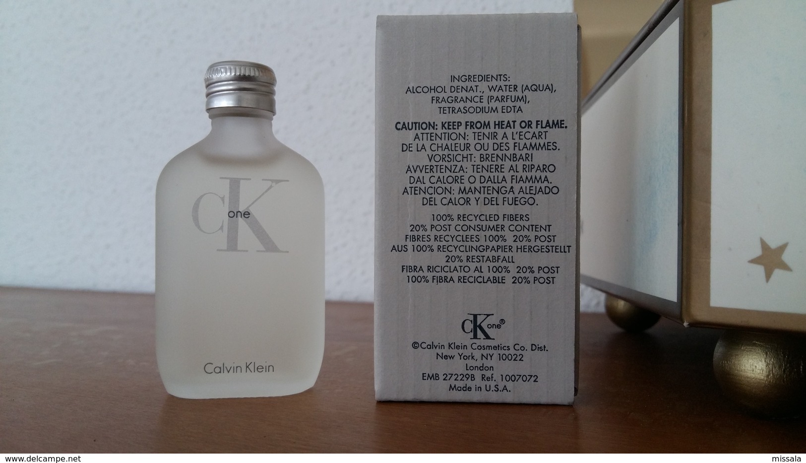 ACHAT IMMEDIAT;;;;MINIATURE CK ONE DE CALVIN KLEIN 15 ML EAU DE TOILETTE - Miniaturas Hombre (en Caja)