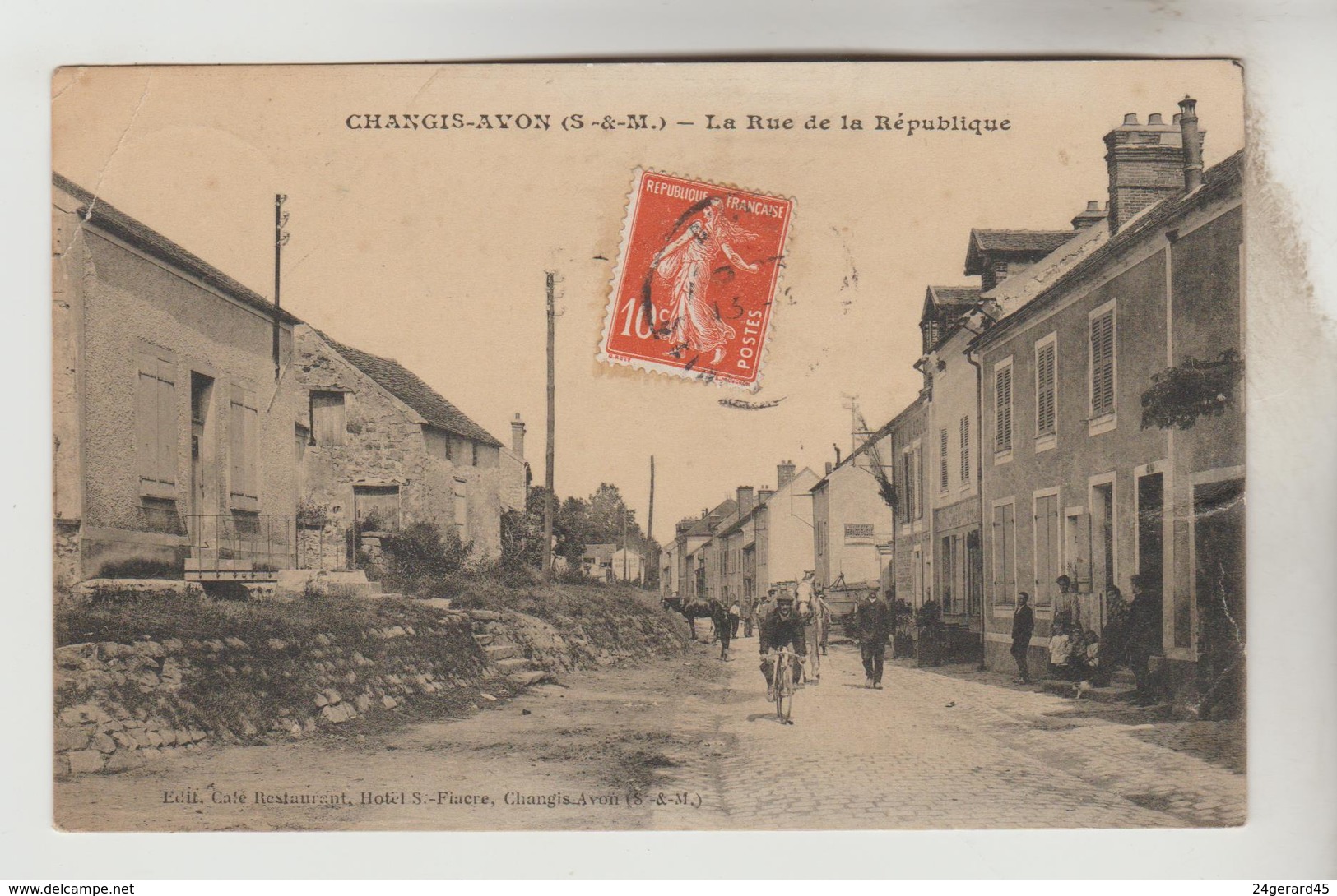 CPA AVON (Seine Et Marne) - CHANGIS : La Rue De Ka République - Avon