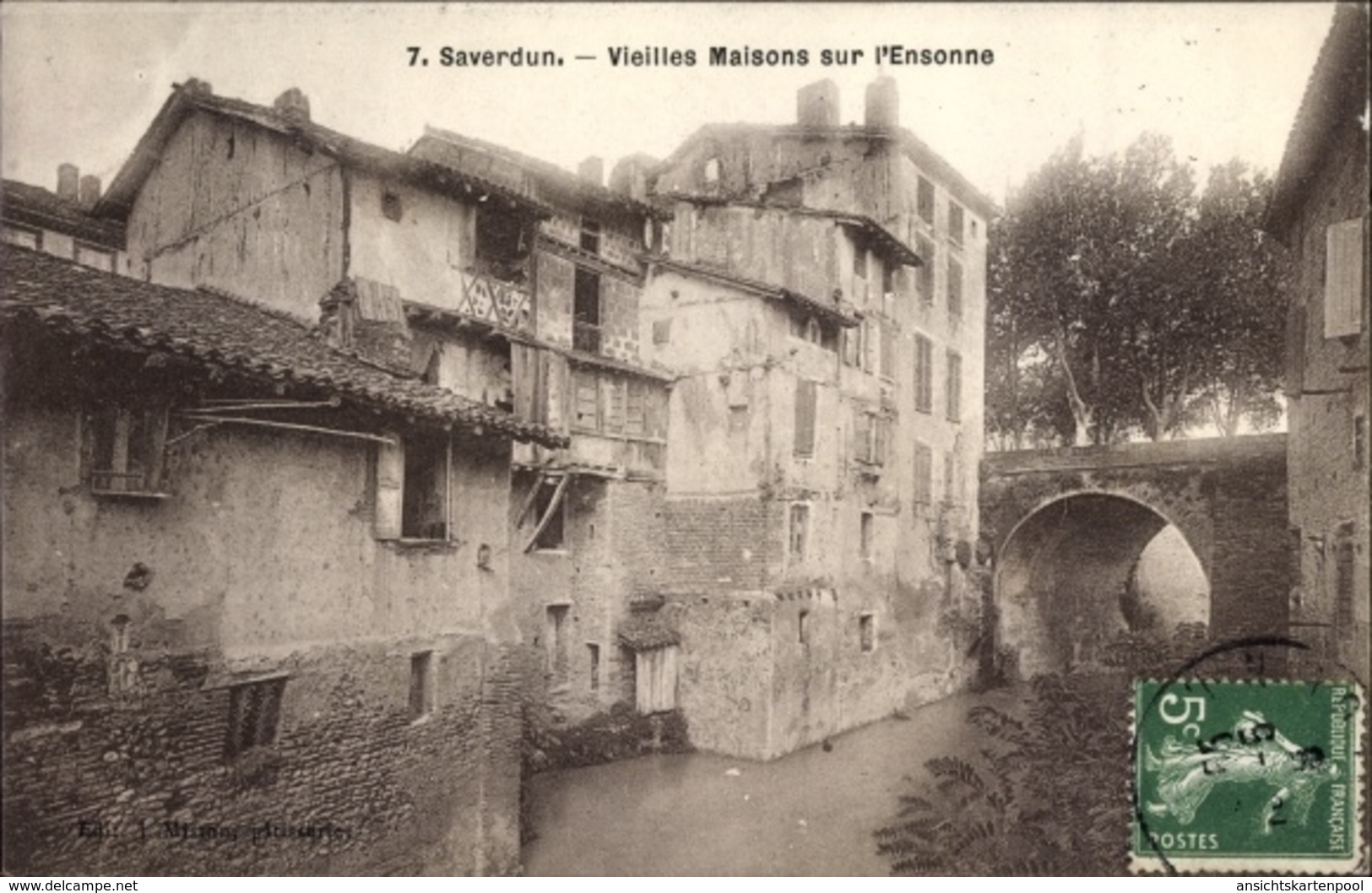 Cp Saverdun Sur Ariège, Vieilles Maisons Sur L'Ensonne - Other & Unclassified