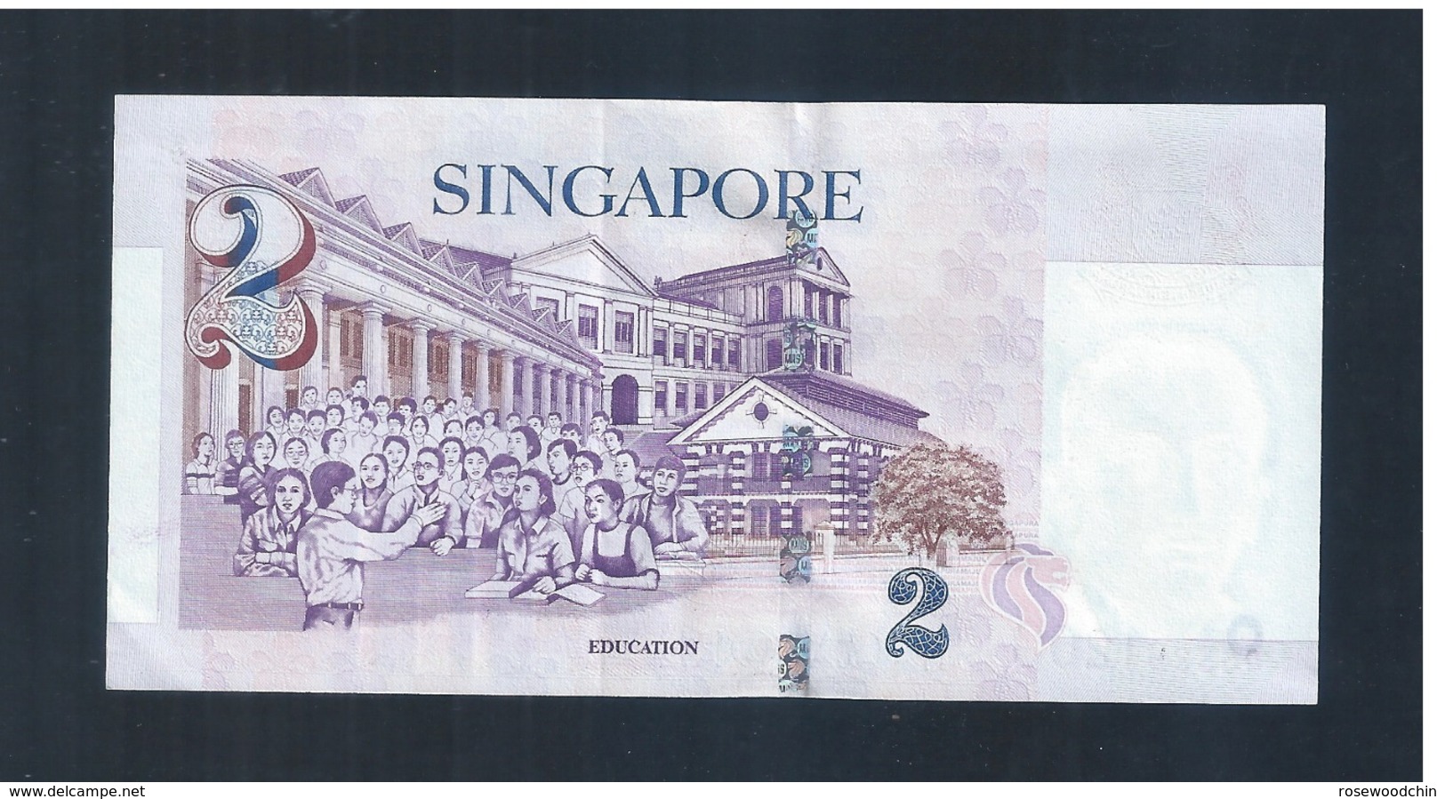 Banknote-Singapore $2 Portrait Series Aligned Cutting Error OGS291200 (#166)  AU - Singapour