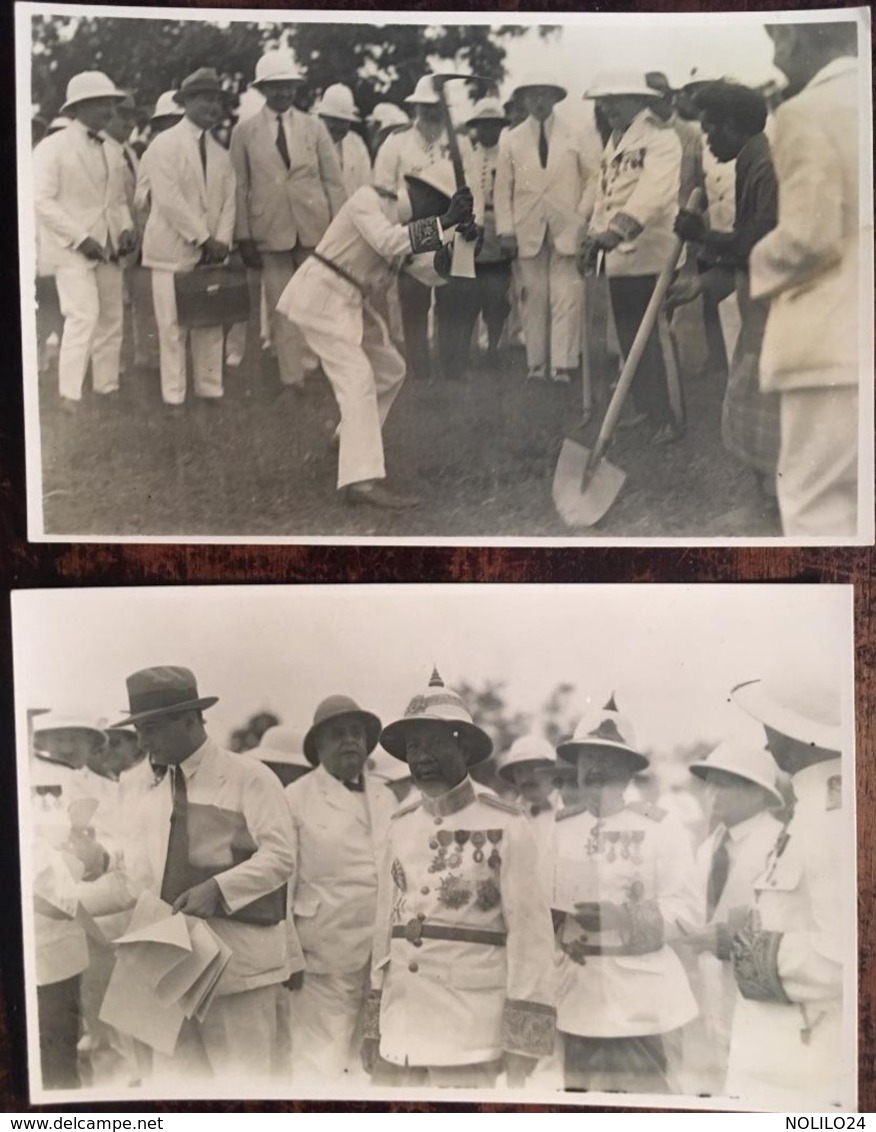 2 Cartes Photos, Birmanie, Autres Pays D'Asie? Colonies? Militaria, Pose De La Première Pierre? Chantier?Chemin De Fer? - Myanmar (Burma)