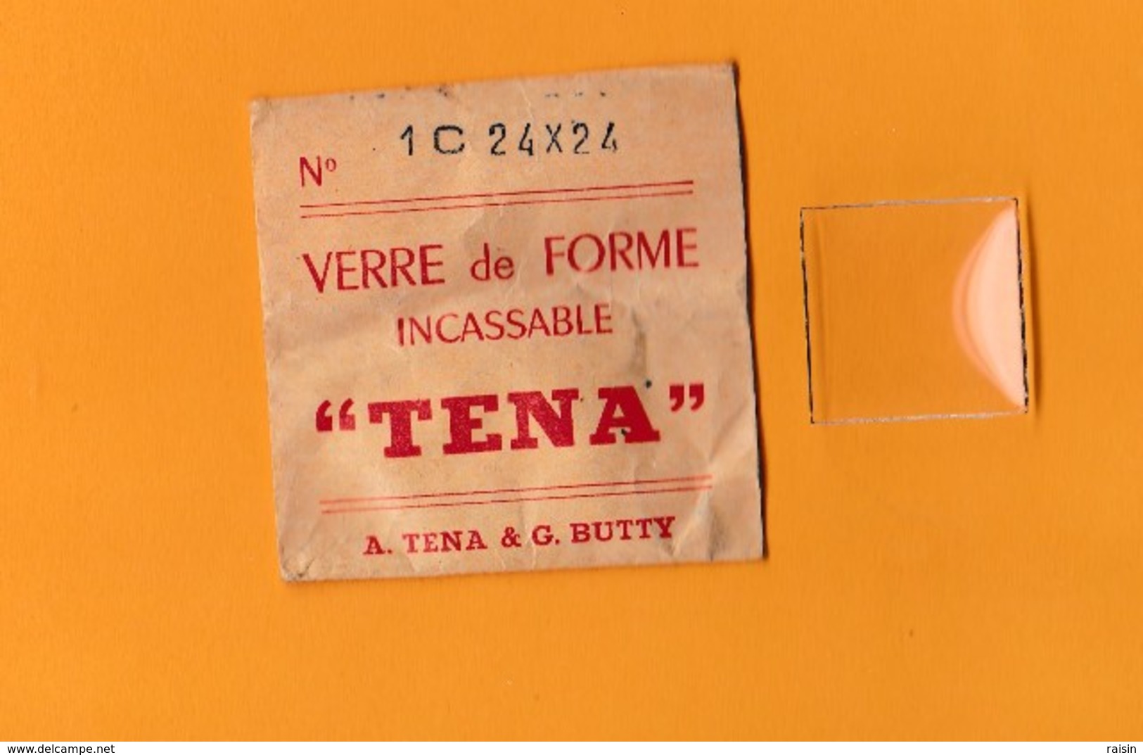 Horlogerie Montre Ancienne "TENA" Verre De Forme Incassable 1C 24 X 24  A;Tena & G.Butty - Autres & Non Classés