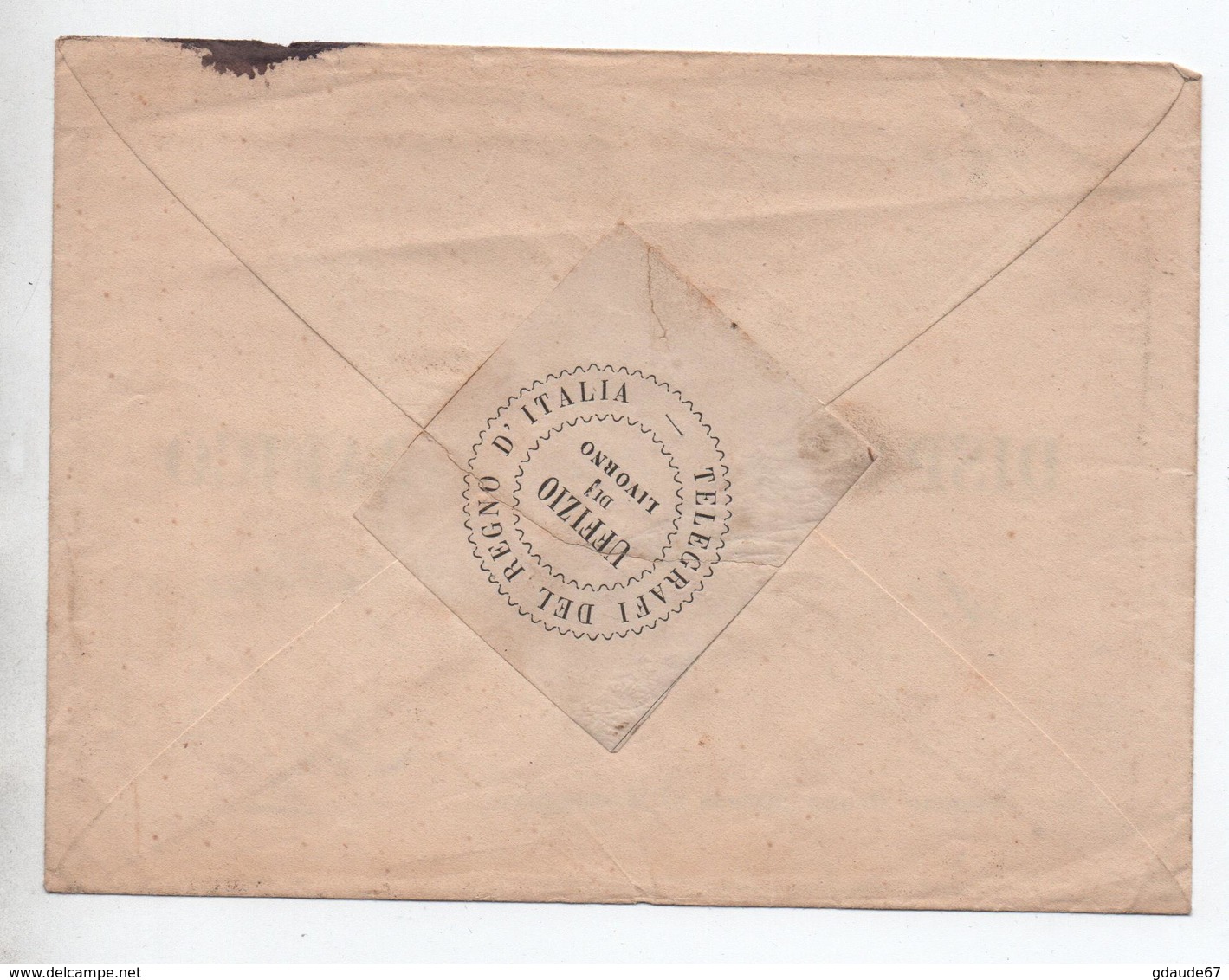 ENVELOPPE "DISPACCIO TELEGRAFICO" Avec ETIQUETTE "UFFIZIO DI LIVORNO" - 1. ...-1850 Prephilately