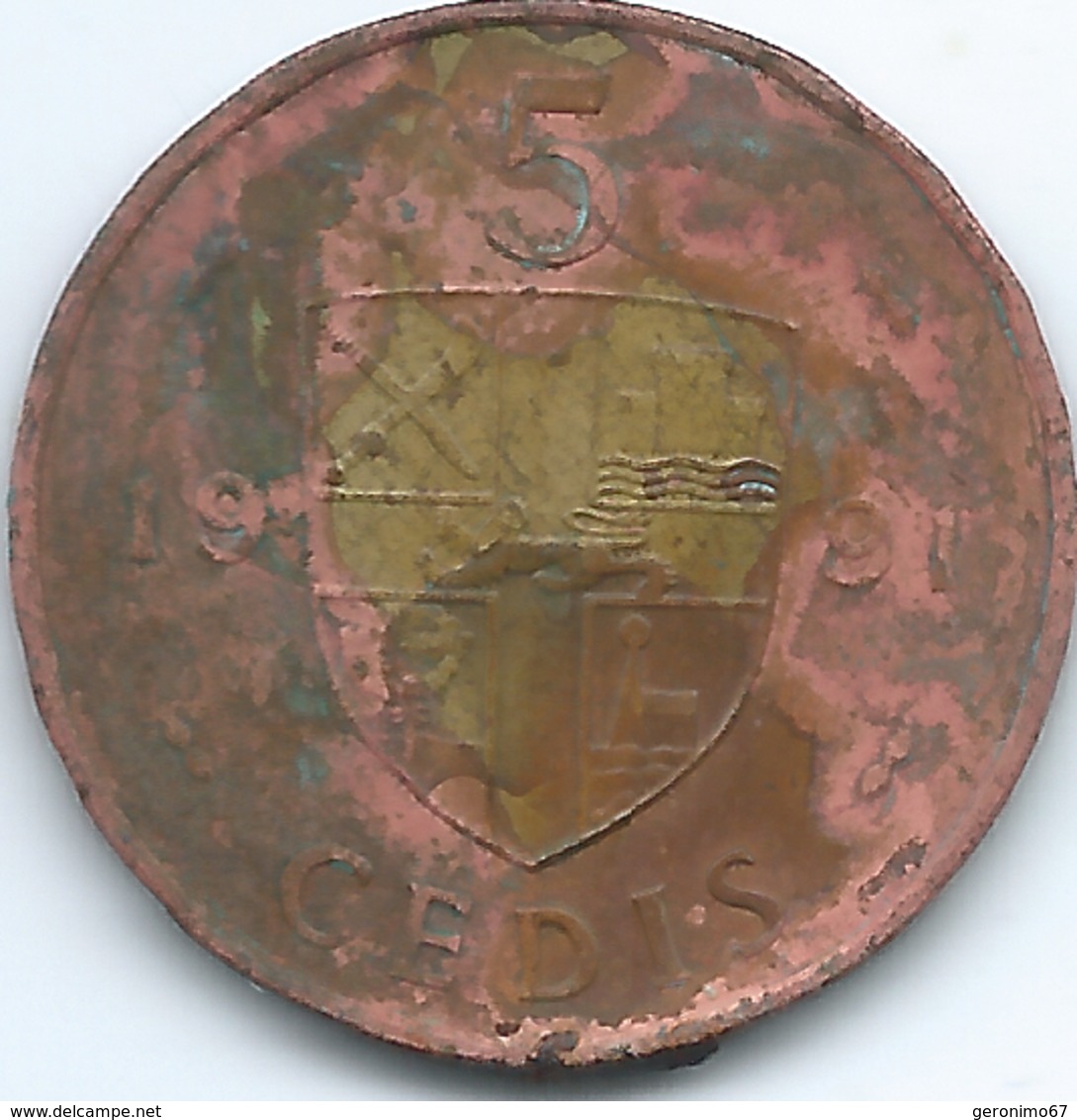 Ghana -  5 Cedis - 1991 - KM33 - Ghana