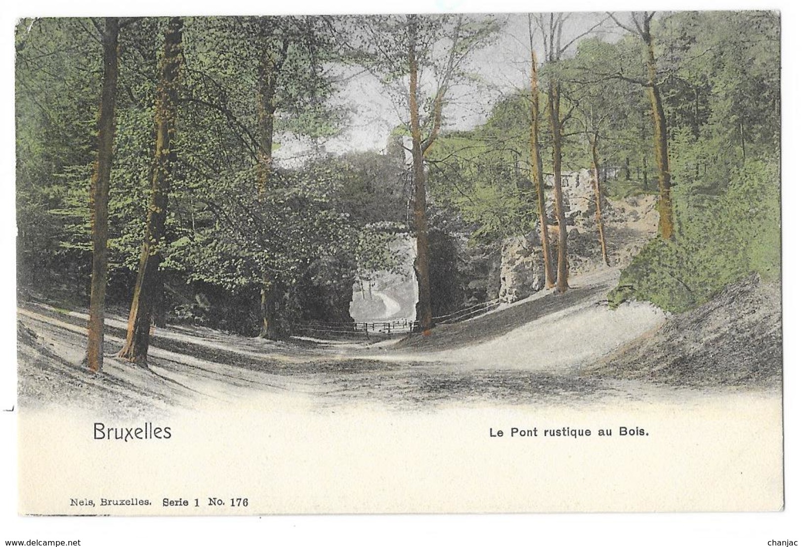 Cpa: BELGIQUE - BRUXELLES - Le Pont Rustique Au Bois (précurseur)  Ed. Nels Série 1   N° 176 (Colorisée) - Lots, Séries, Collections
