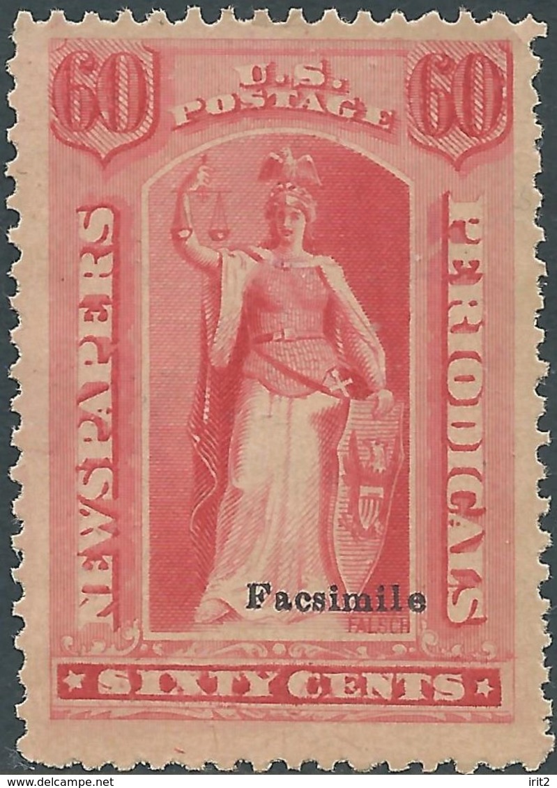 Stati Uniti D'america,United States,U.S.A,NEWSPAPERS PERIODICALS 60 Cents,Stamp(Facsimile)Reproduction - Nachdrucke & Specimen