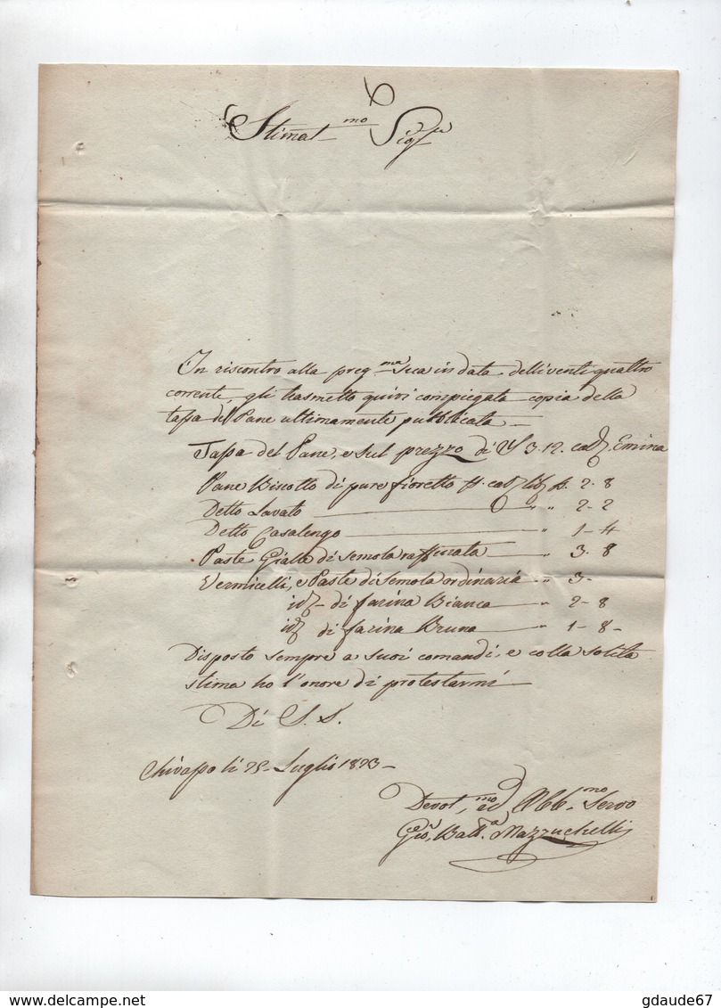 1823 - LETTRE De CHIVASSO Avec MR ROUGE - ...-1850 Préphilatélie