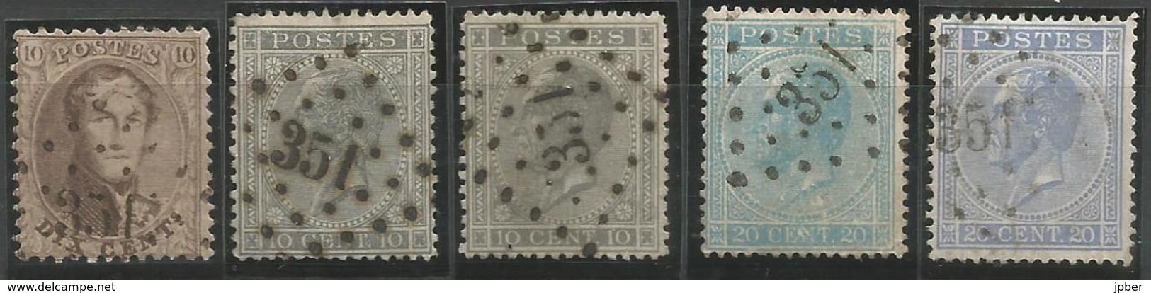 BELGIQUE - Oblitération(s) LP351 TERMONDE - Postmarks - Points